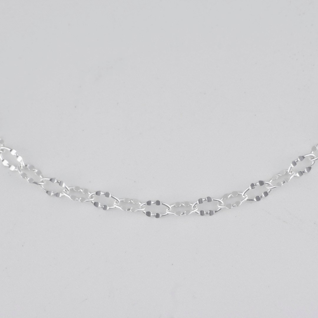 CADENA AROS DOBLES DIAMANTADOS CRUZADOS 2.5MM-45CM - Imagen 2