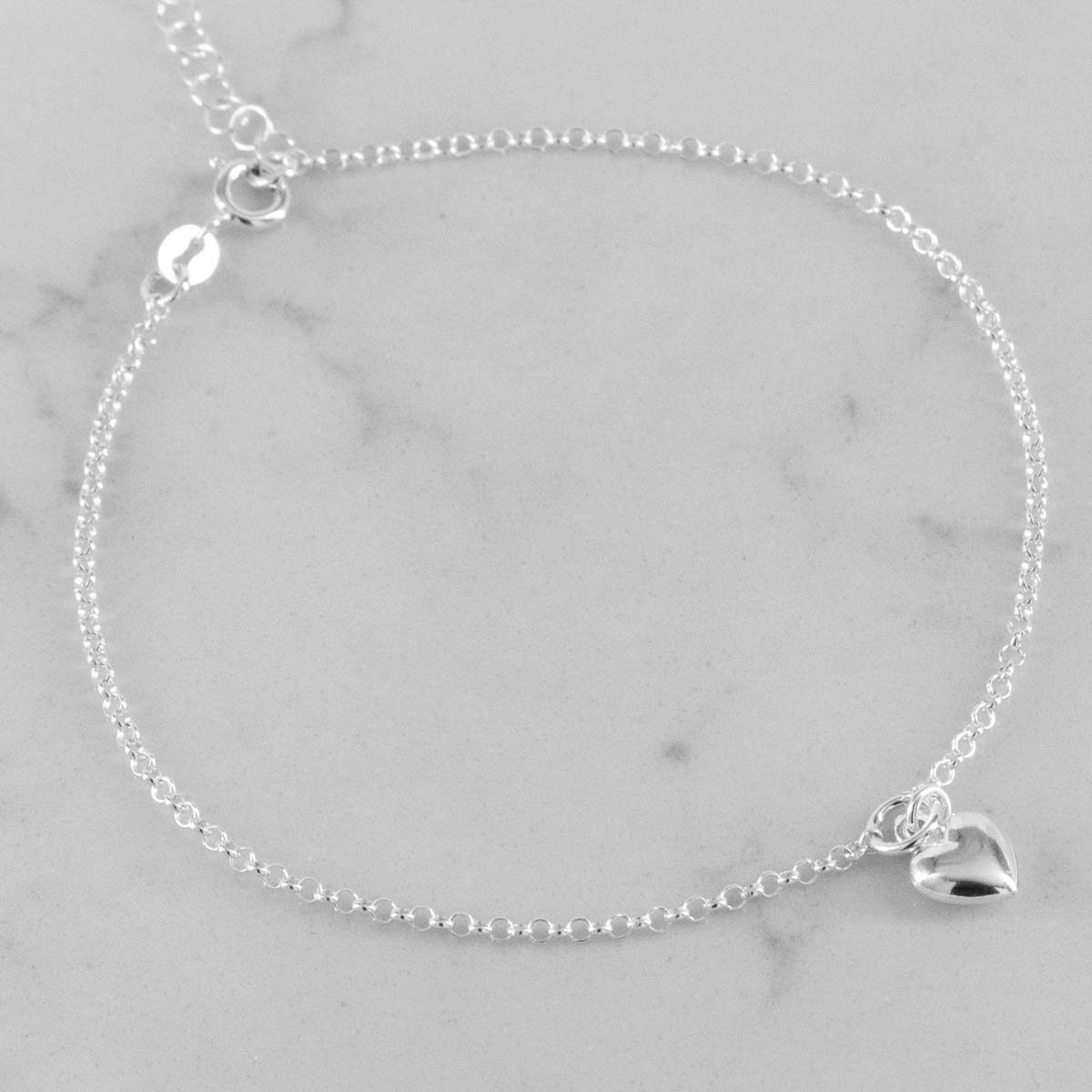 TOBILLLERA DIJE CORAZON LISO 2MM