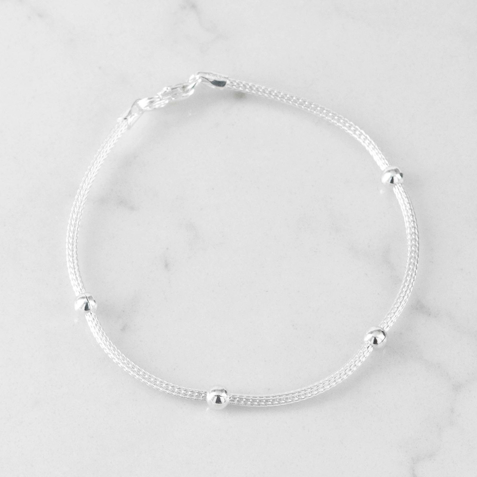 PULSERA MALLA BOLITAS 4MM